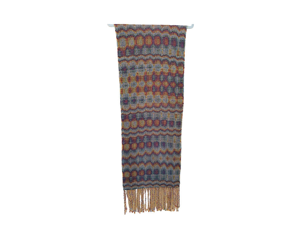 Thumbnail: "Skimming Stones" 100% bamboo Handwoven Echoweave scarf