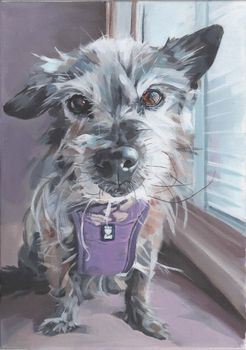 Custom pet portrait, dog painting