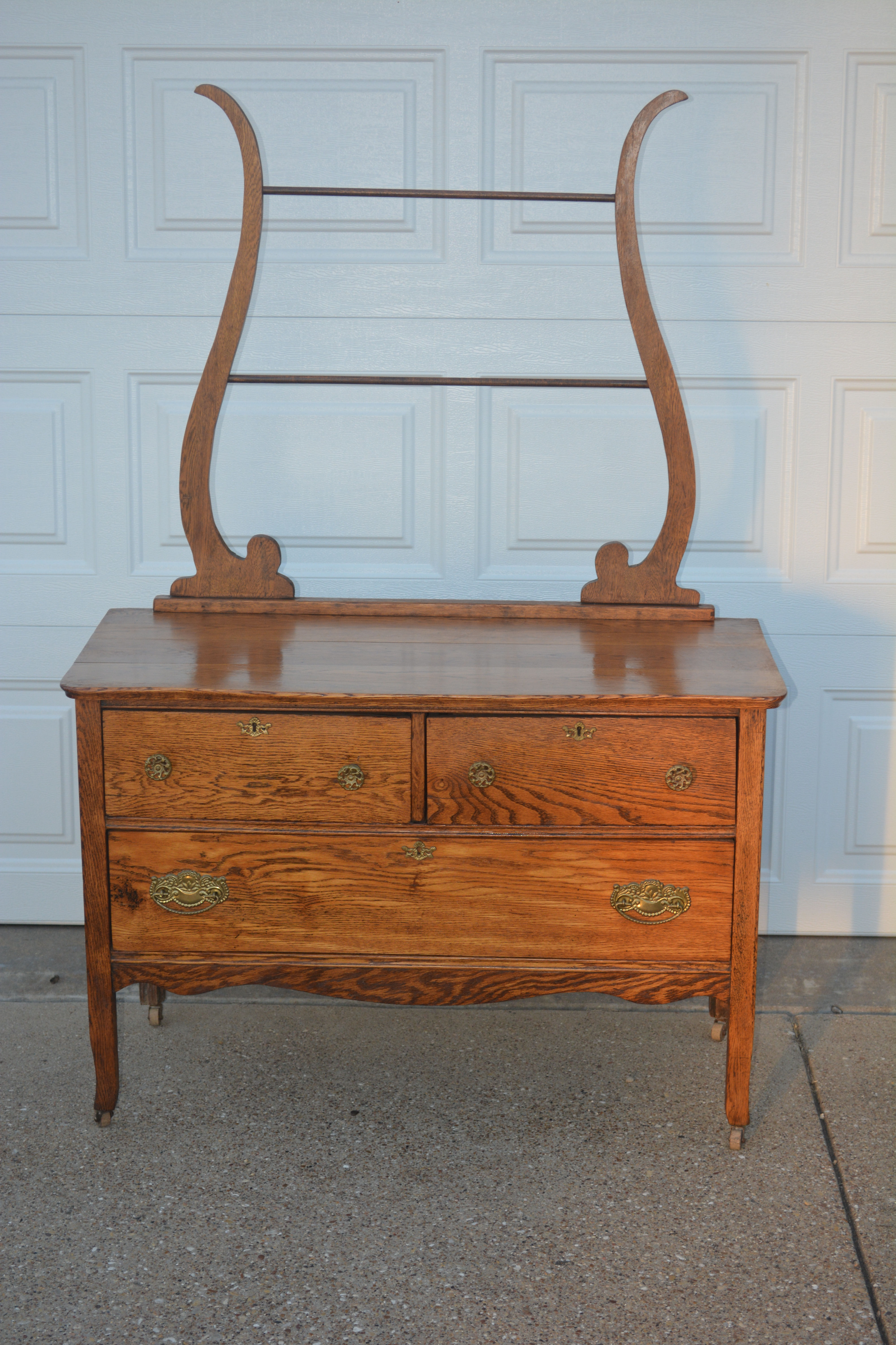 Antique Mission Oak Wash Stand