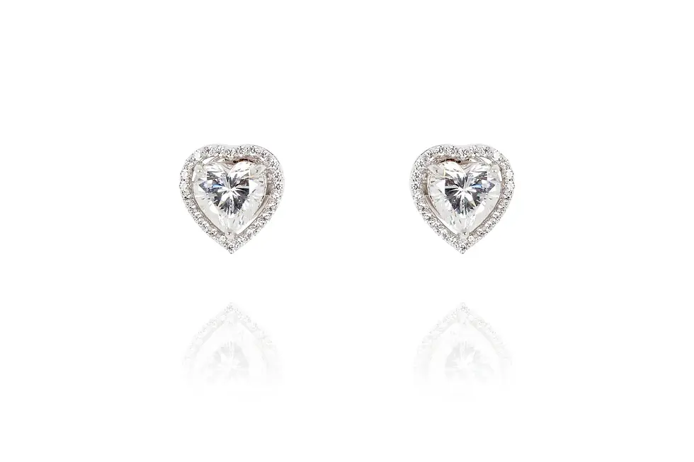 Heart Solitaire Earring