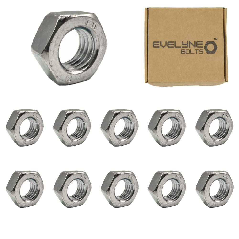 M14 (14mm) Steel Hex Nuts - Standard Thread - Pack of 10