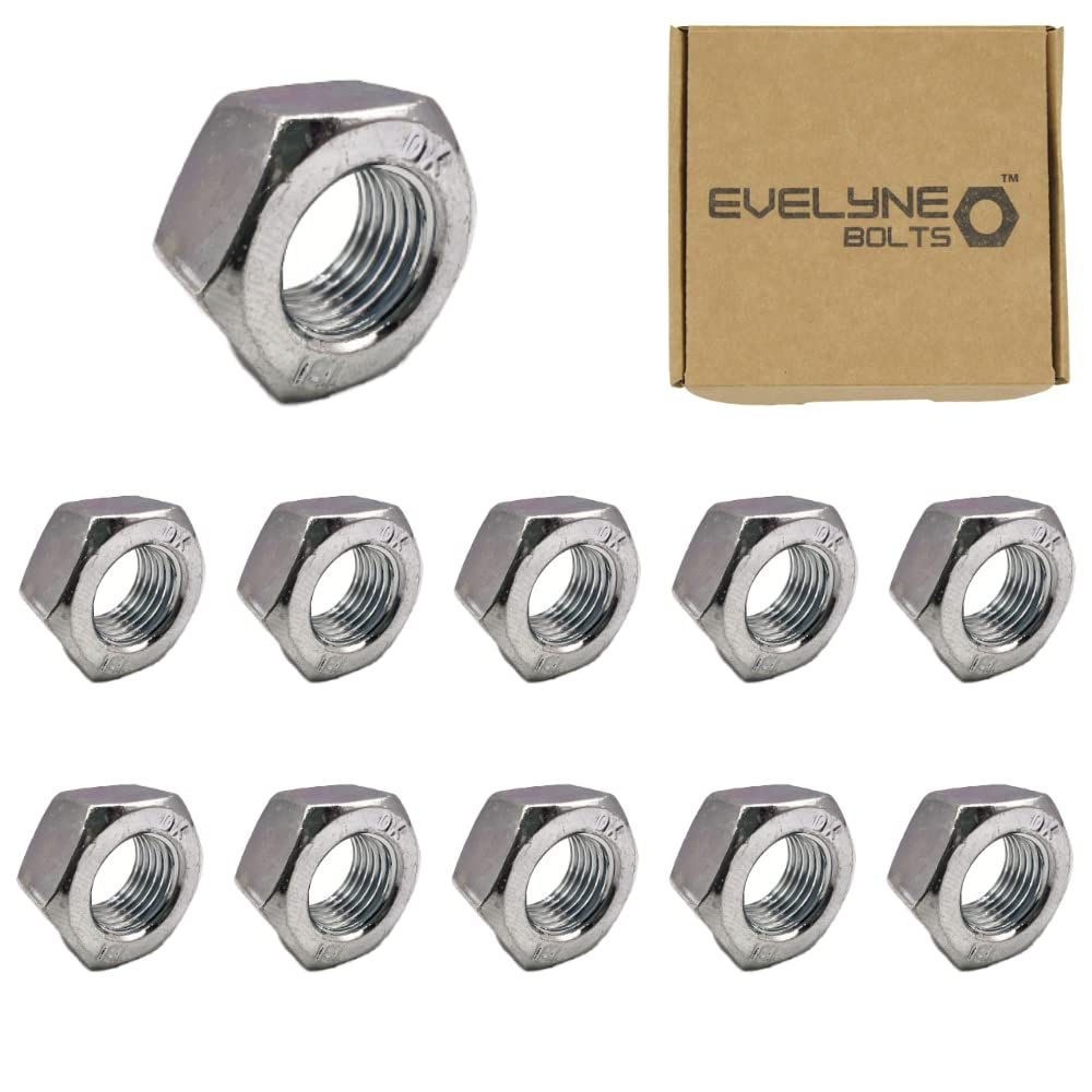 M12 x 1.50 FINE THREAD Steel Hex Nuts - Pack of 10