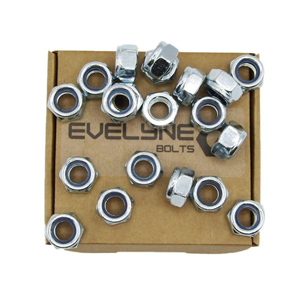 Thumbnail: M12 Nyloc Steel Nuts, 12mm Self Locking Nuts with Nylon Inserts (20 Pack)