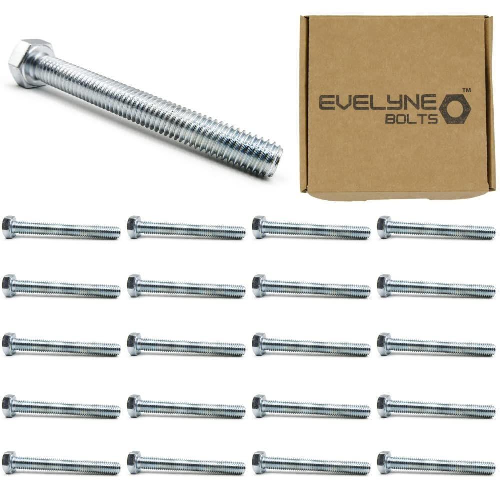 M8 Bolts (8mm x 65mm) Hex Bolt, Fully Threaded Setscrew, Steel (Pack of 20)