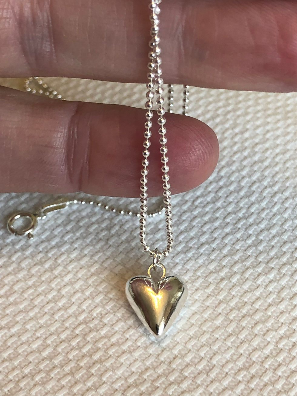 Thumbnail: Solid 'Silver' 3D Heart Pendant