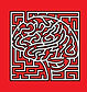 Red brain embedded in a maze