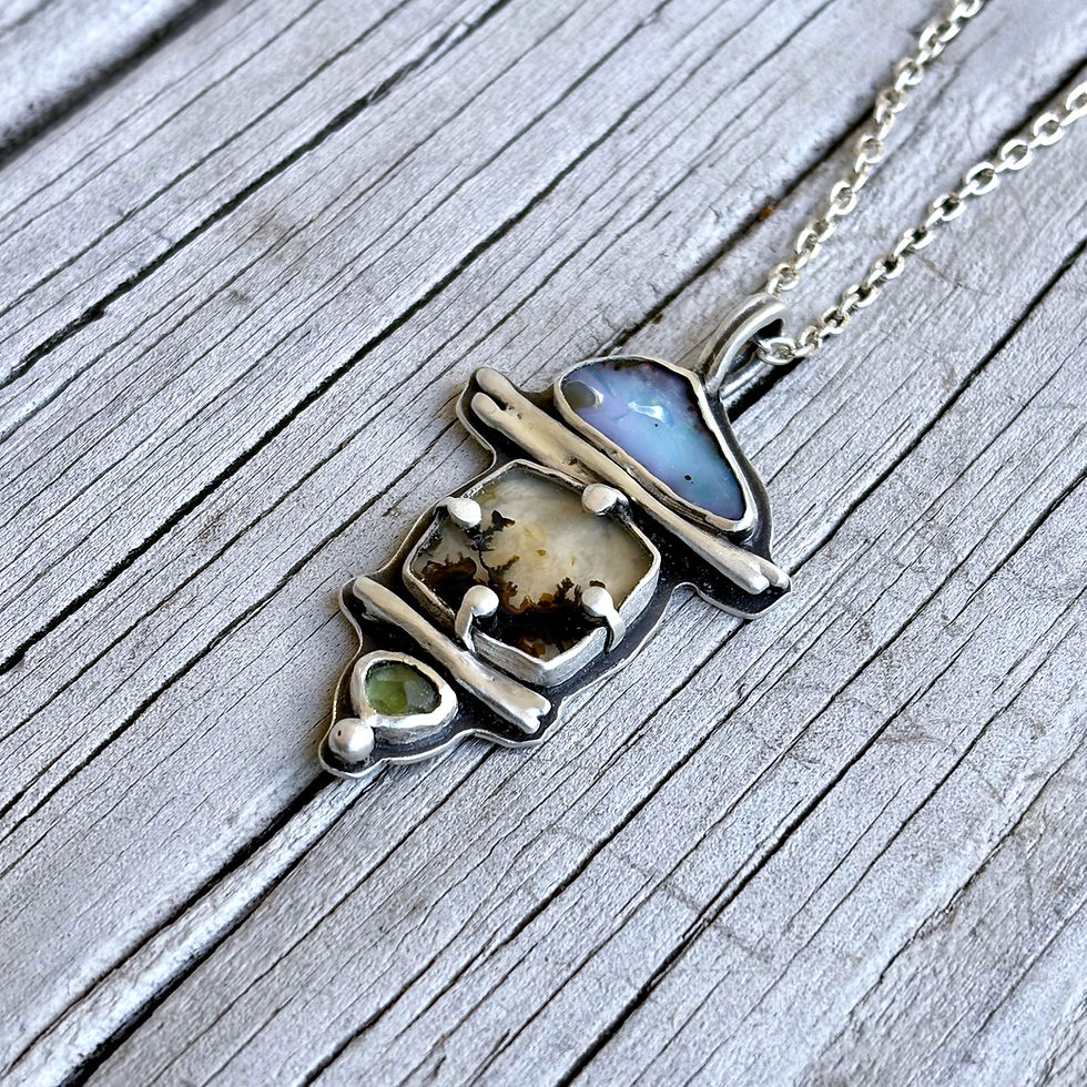 Thumbnail: Australian Boulder Opal, Dendrite Agate and Tourmaline