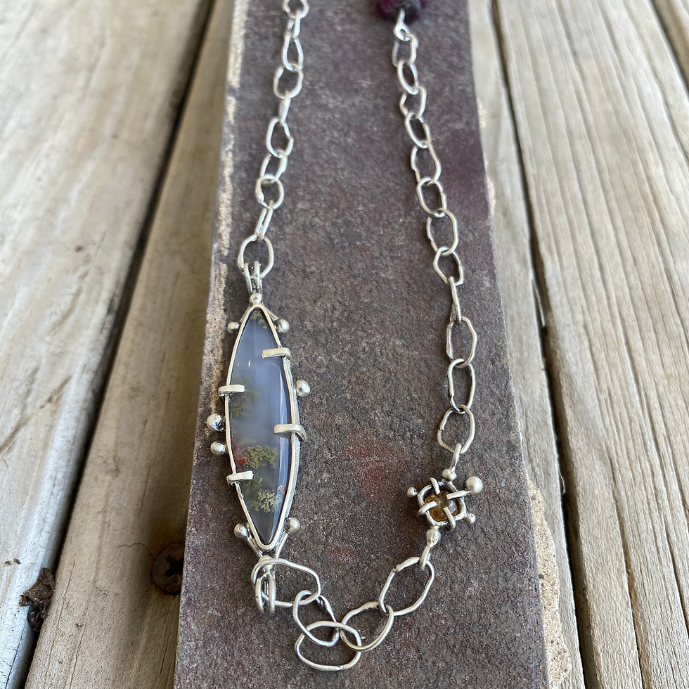 Thumbnail: Moss Agate, Spinnel and Ruby Chain
