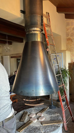 CAPPA CIRCOLARE IN ACIAIO CORTEN