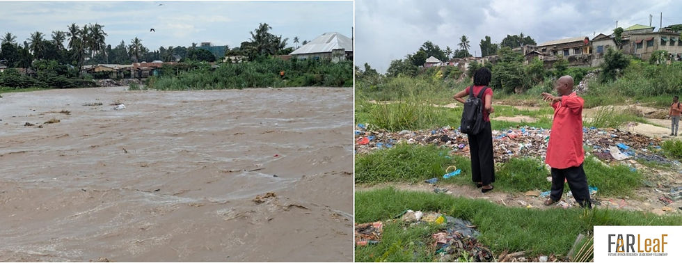 Flooding and poor waste management along River Msimbazi.