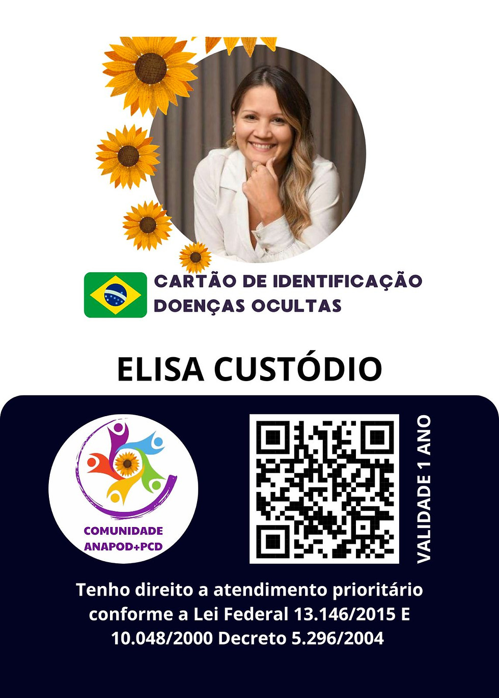 Cartão de identificação PCD