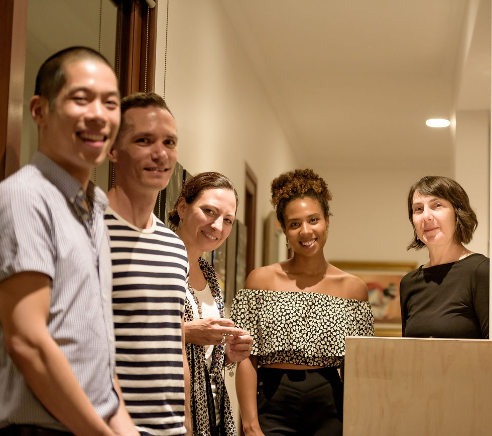 Mark and Tim help Perrin, Nicole and Genevieve celebrate