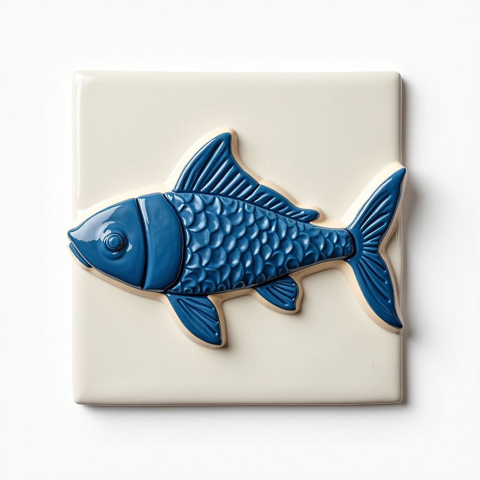 Ceramic Koi Plaque