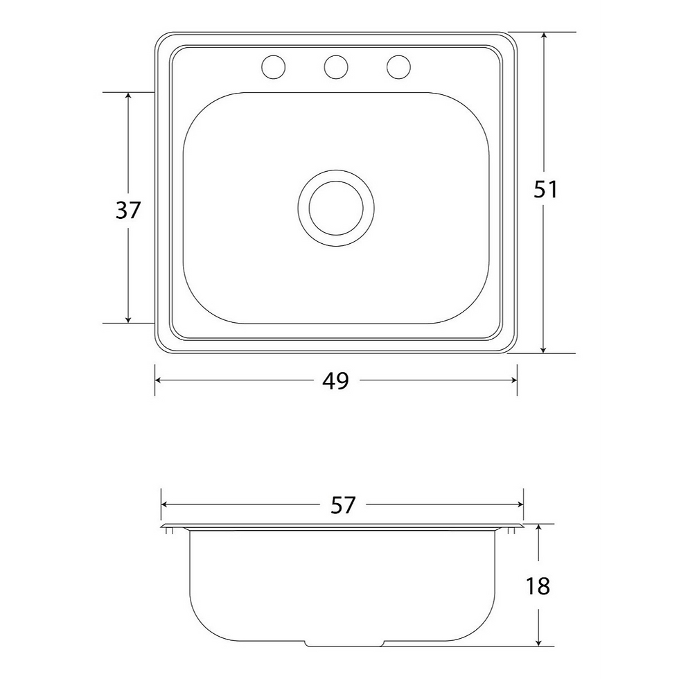 Miniatura: Fregadero Cocina Empotrar 1 Tina Eb 57x51x20 C200