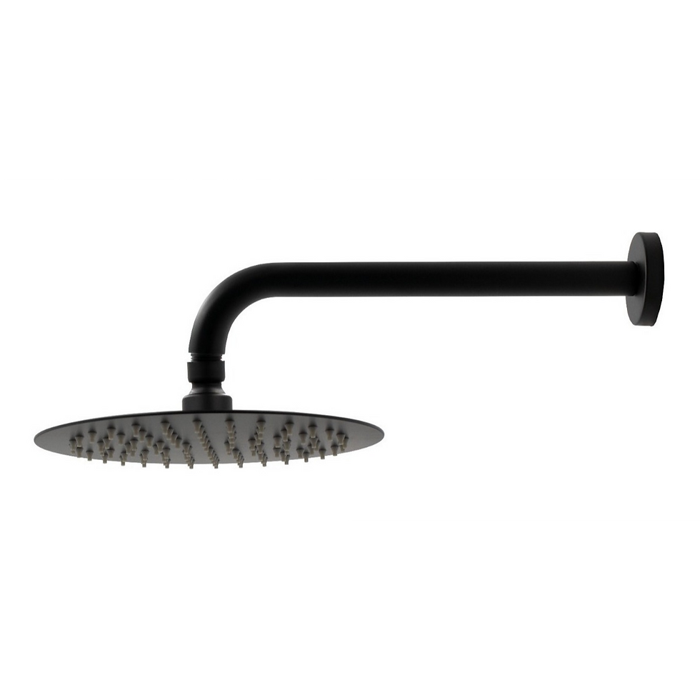 Regadera Redonda Acero Inoxidable Negro Mate 20cm Rubinett