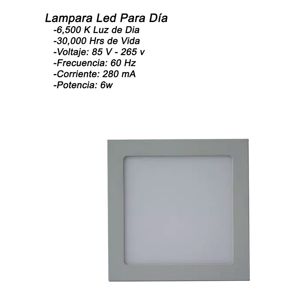 Miniatura: Lámpara Led Cuadrada Ultra Delgada 12x12cm Luz De Día 6w