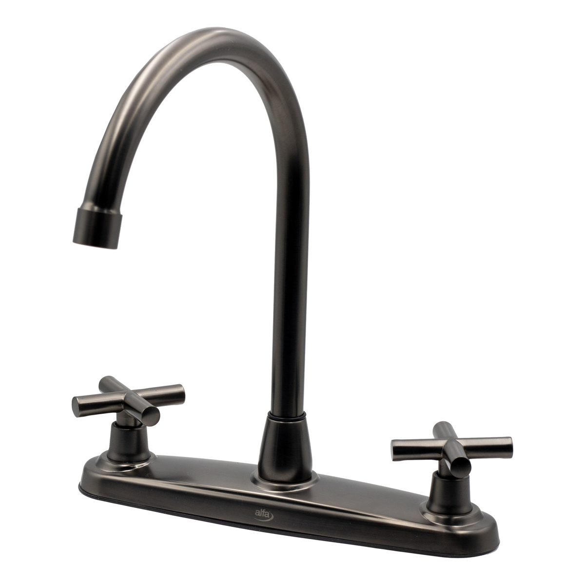 Llave Mezcladora Tarja Cocina Negra Satinada Manerales Cruz