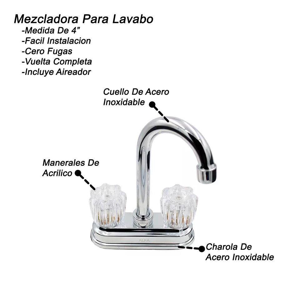 Miniatura: Mezcladora Lavabo Cuerpo De Latón Cromado Acero Inox Bola