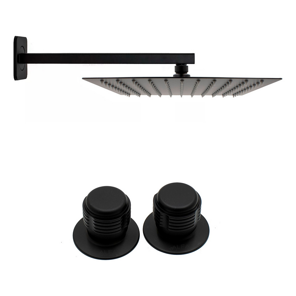 Regadera Cuadrada Acero Inoxidable 20cm Brazo Y Manerales