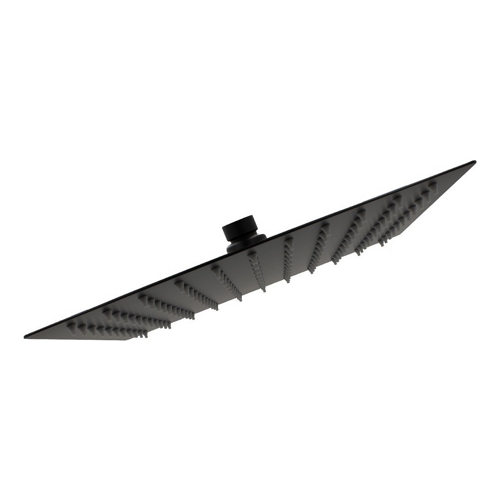 Regadera Cuadrada Acero Inoxidable 25cm Negro Mate Sin Brazo