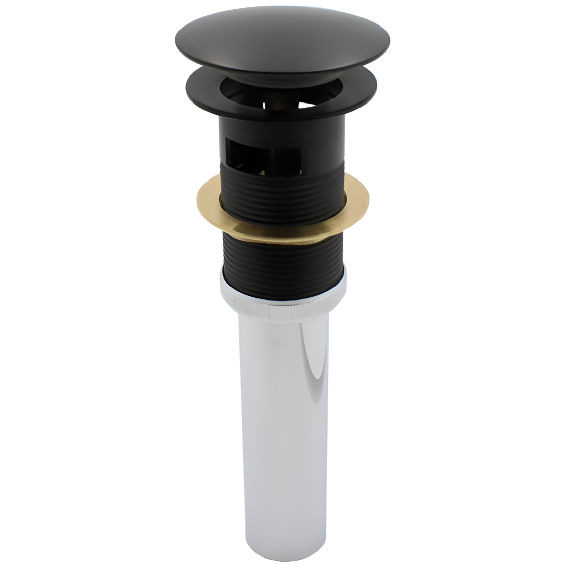 Cespol Para Lavabo De Push Desague Contra Negro Mate Redondo