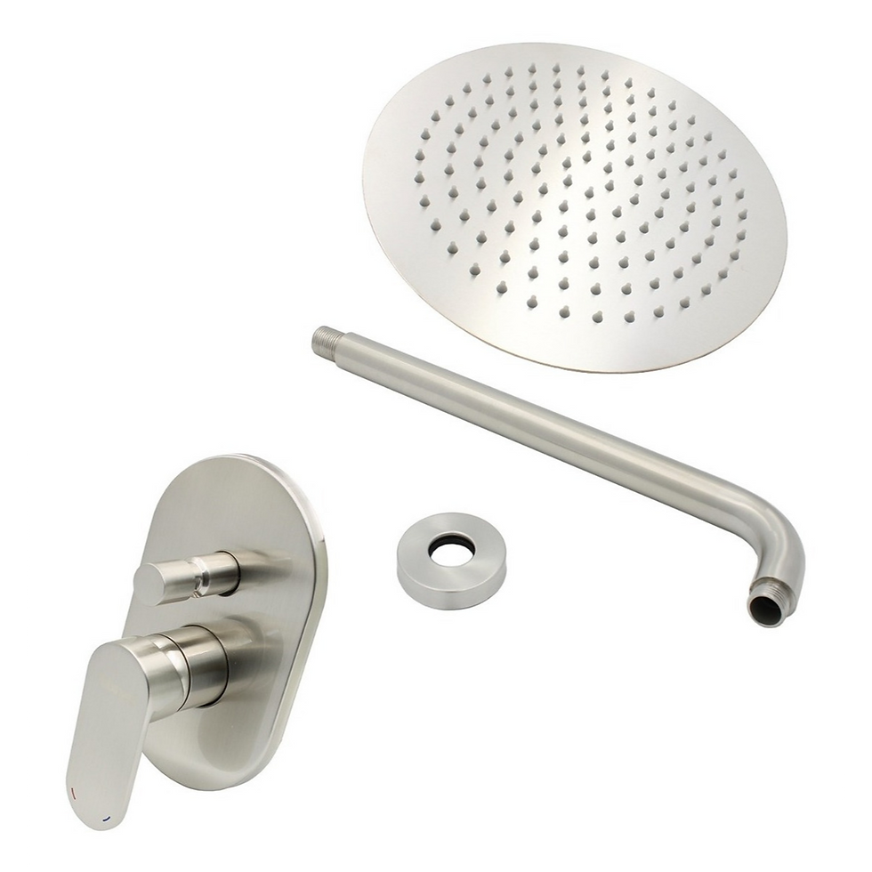 Regadera Redonda 25 Cm Monomando Desviador Satinado De Lujo