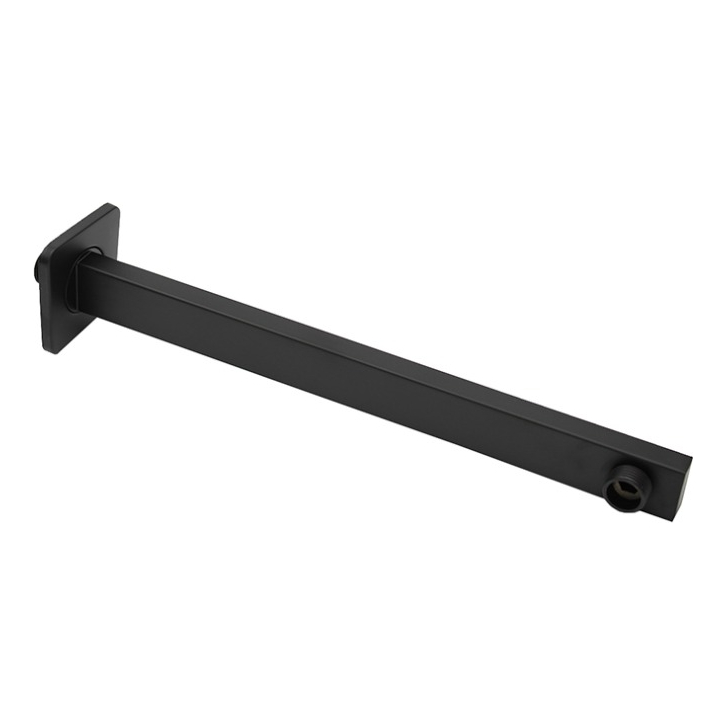 Miniatura: Regadera Cuadrada Acero Inoxidable 20cm Con Brazo Negro Mate