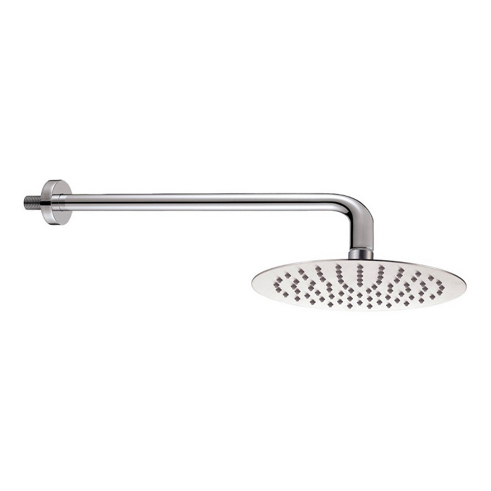 Regadera Redonda Acero Inoxidable 20cm Con Brazo Cromada