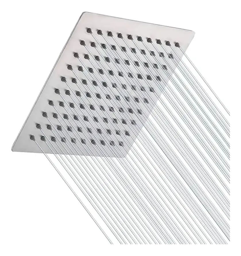 Miniatura: Regadera Cuadrada De 15 Cm Acero Inox Con Brazo Redondo