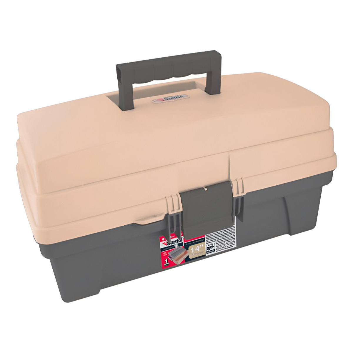 Caja Vanity Para Pesca De Plastico 14 Pul Beige/cafe Santul
