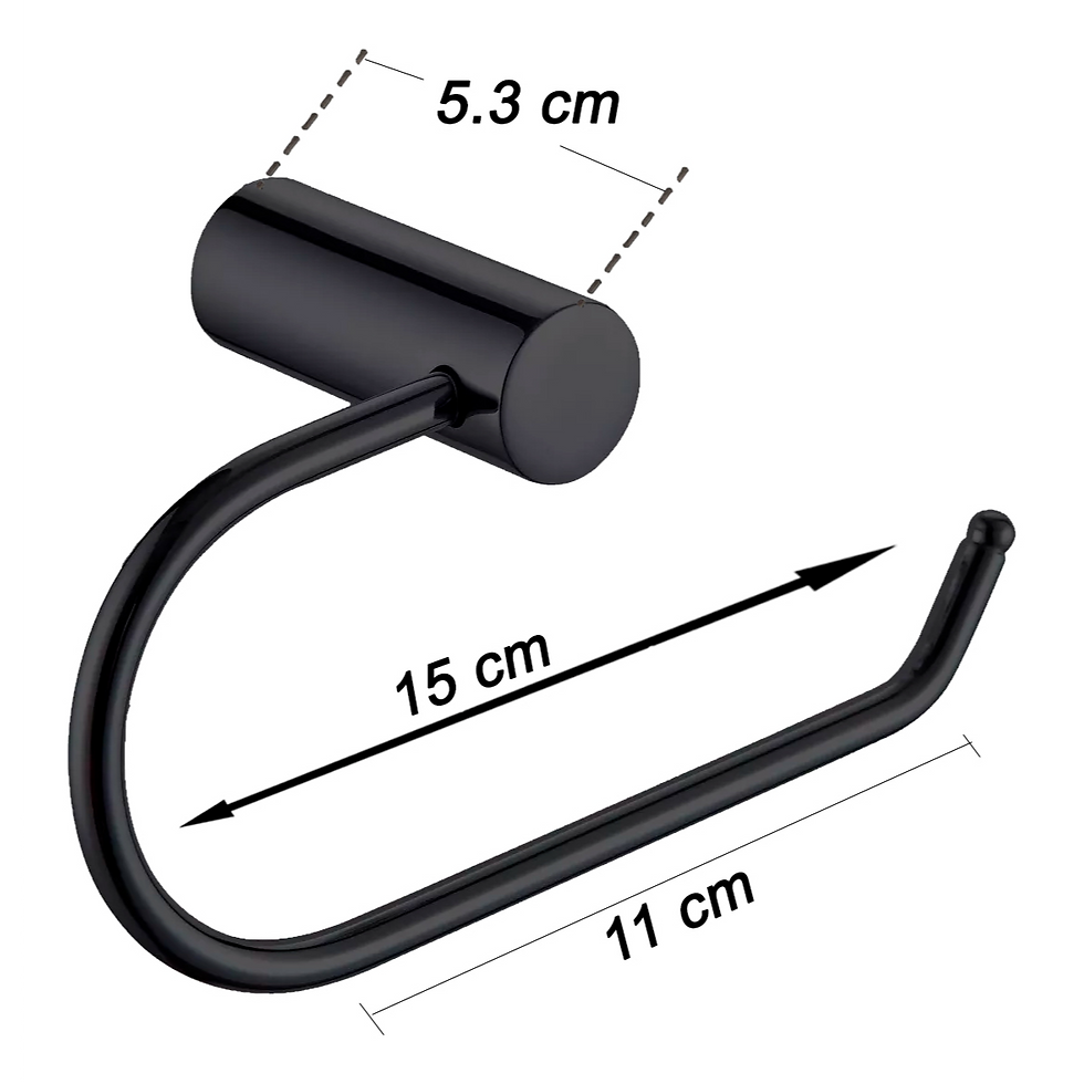 Miniatura: Portapapel Baño Color Negro Mate Acero Inoxidable Rubinett