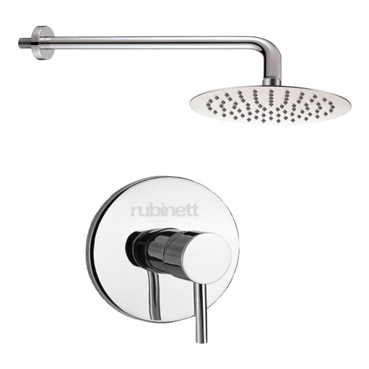 Juego Baño 2 Pz Regadera 20cm + Monomando Regadera Cromado