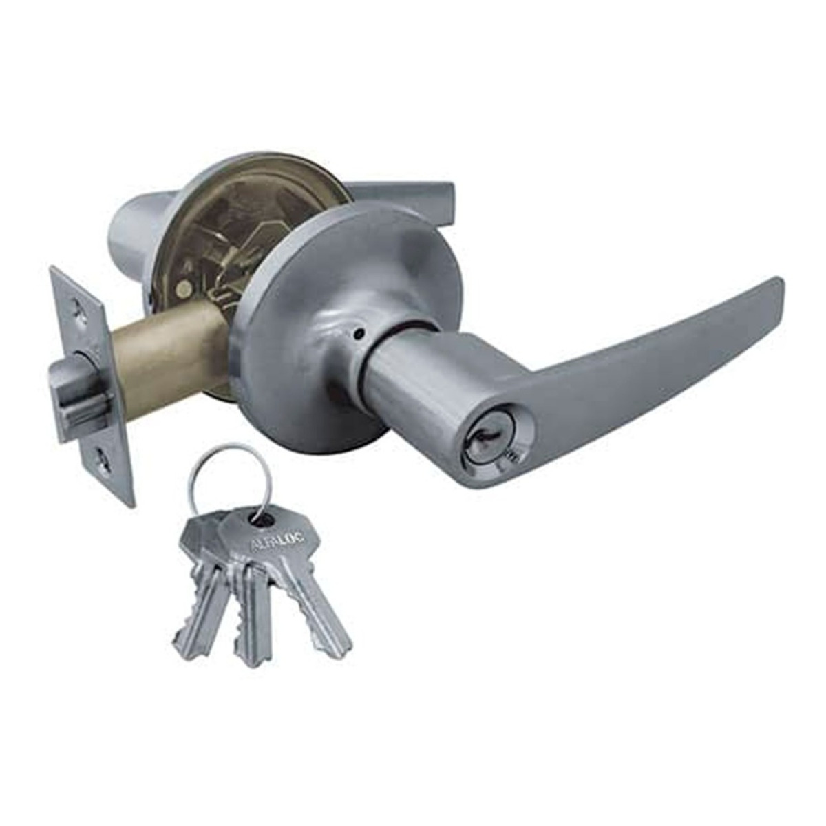 Cerradura Manija Tubular Recamara Acabado Acero Inox 3llaves