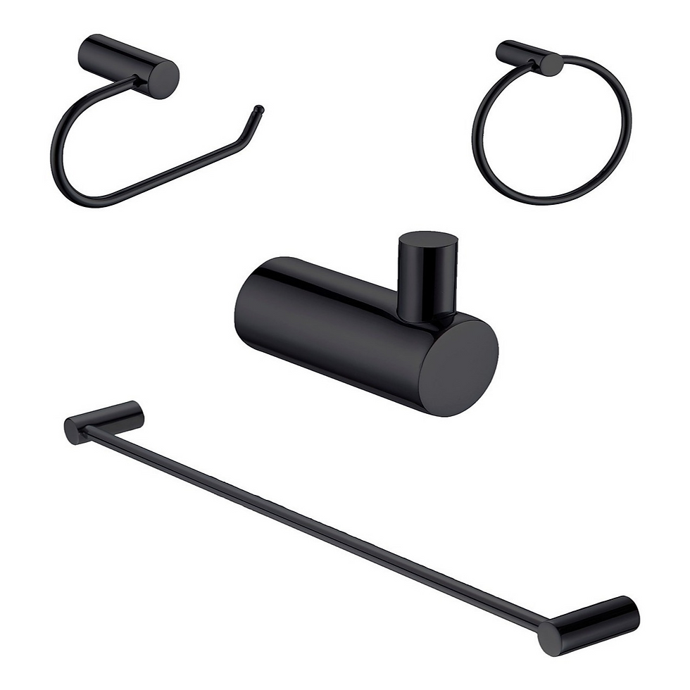 Miniatura: Regadera Cuadrada 20 Cm Juego Baño 4pz Negro Mate Lujo