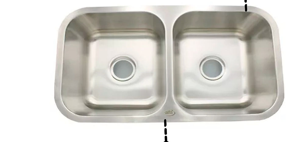 Miniatura: Tarja Doble Submontar Acero Inox 304 Medida 82x46x23 Cm