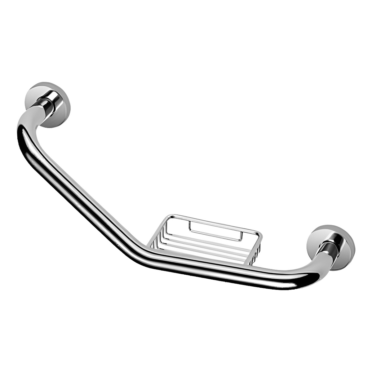 Barra Agarradera Sujecion 42 Cm Con Jabonera Acero Inox Bano