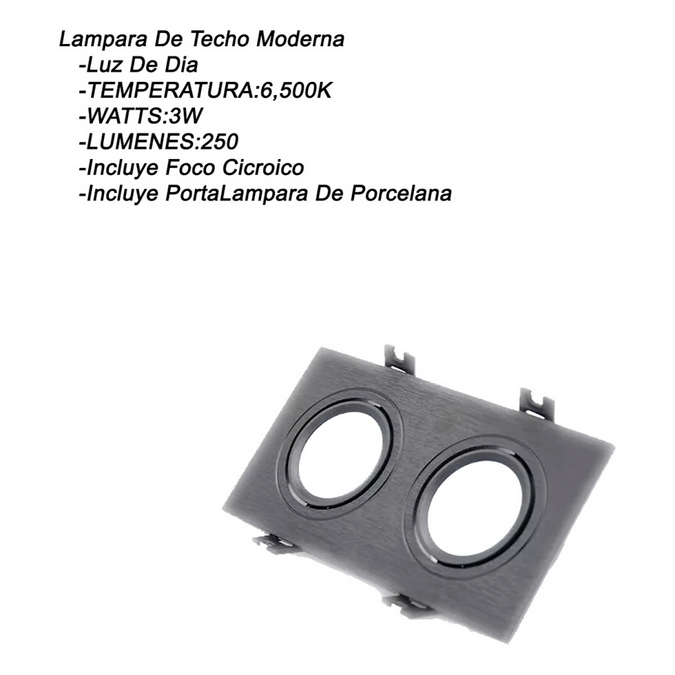 Miniatura: Lámpara De Techo Moderna Doble Foco Plana Negra Interiores Luz de Dia