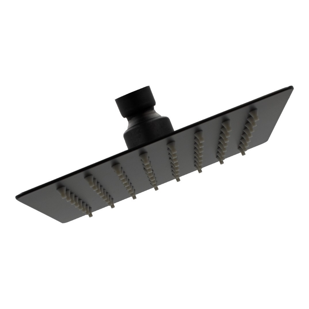 Regadera Cuadrada 15cm Acero Inox 304 Alta Y Baja Negro Mate