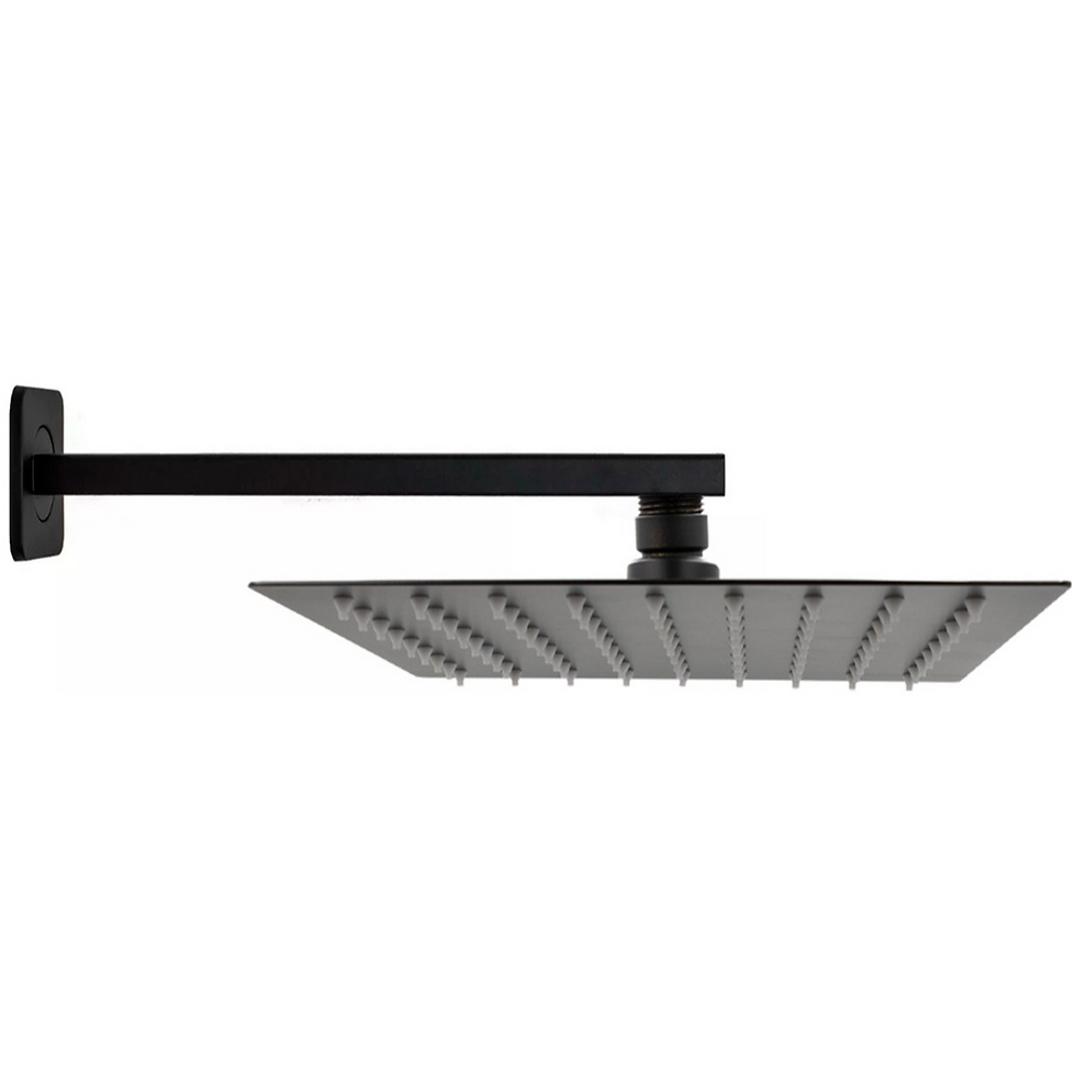 Regadera Cuadrada Acero Inoxidable 25cm Con Brazo Rubinett