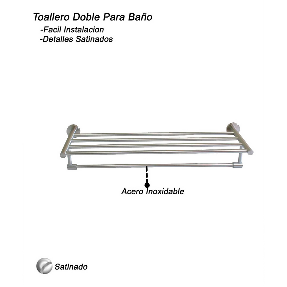 Miniatura: Toallero Doble De Barra Baño Acero Inoxidable Satinado