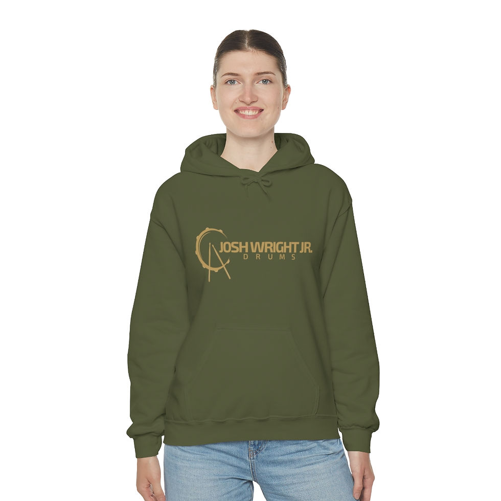 Thumbnail: JWJ Drums Hoodie - Sand on Forrest Green
