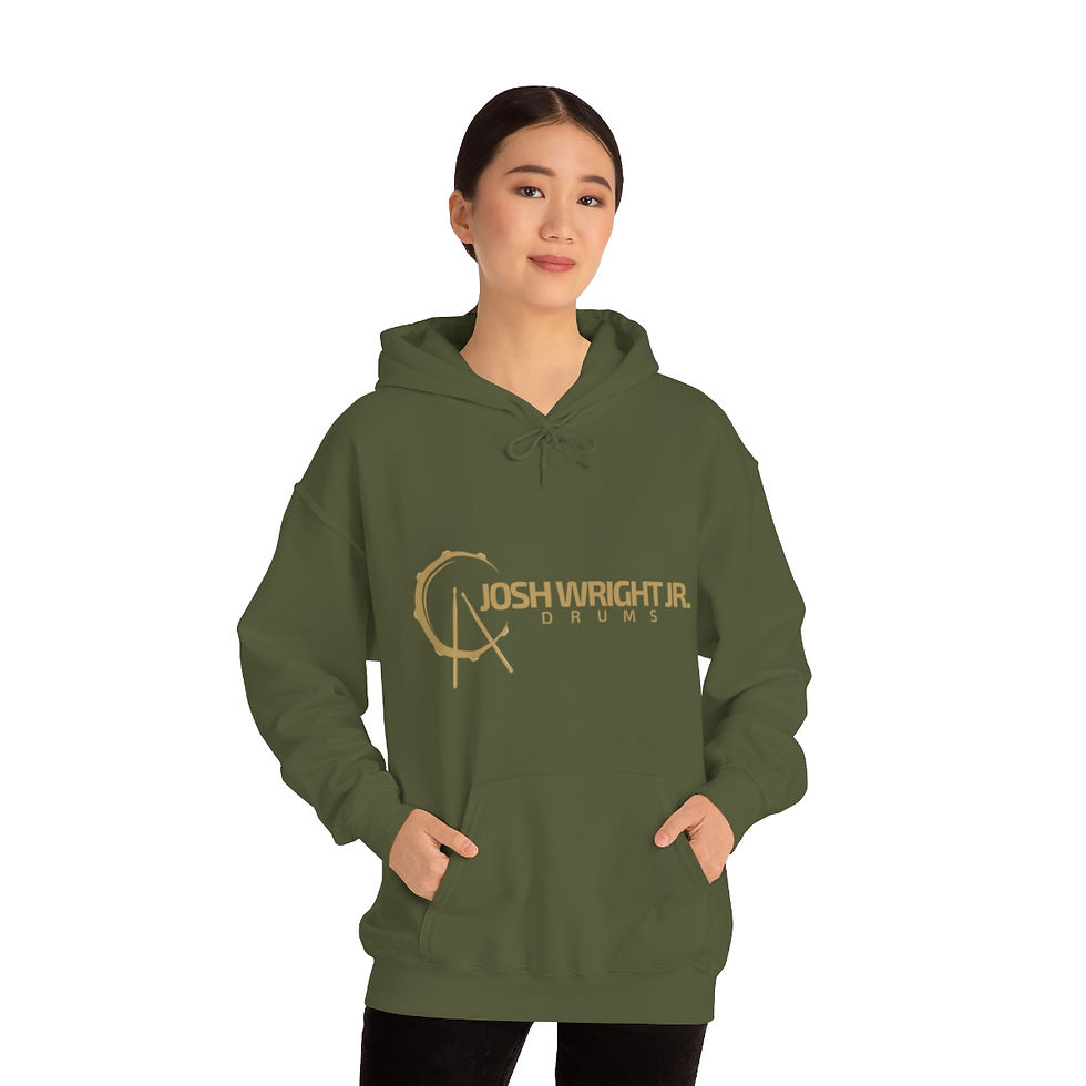 Thumbnail: JWJ Drums Hoodie - Sand on Forrest Green