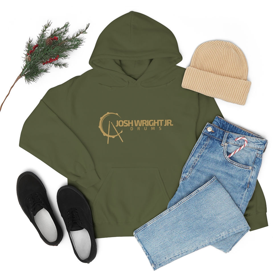 Thumbnail: JWJ Drums Hoodie - Sand on Forrest Green