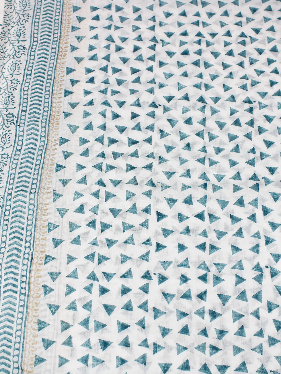 Thumbnail: Block Printed Cotton Scarf 