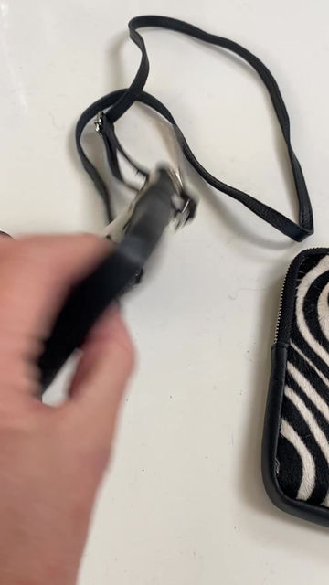 Thumbnail: Animal Print Real Leather Phone Bag