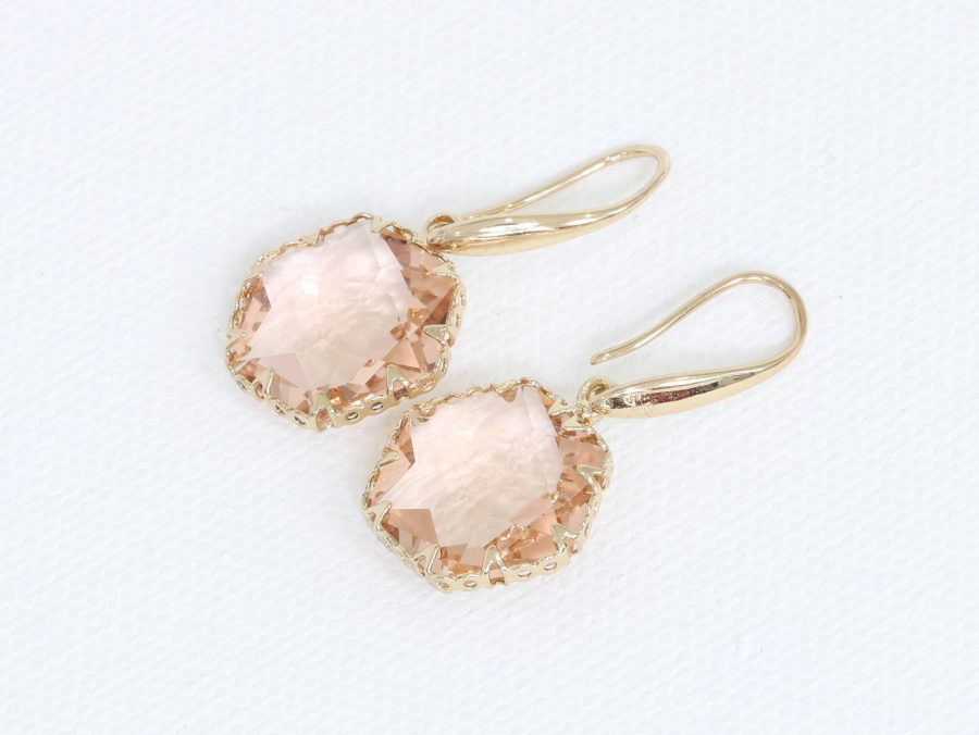Thumbnail: Hexagon Crystal Earrings 