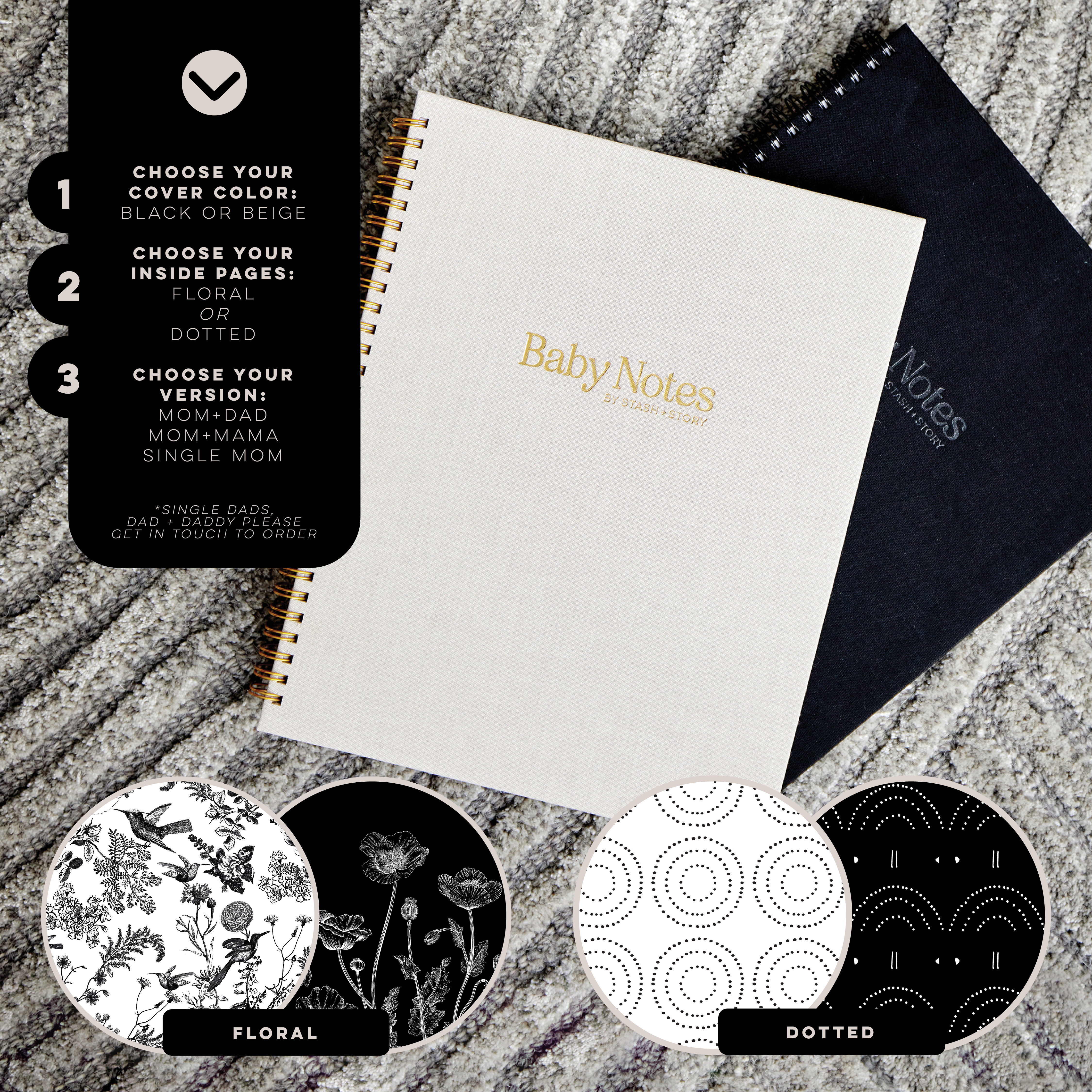 Baby Notes - Wire-bound Modern Baby Book