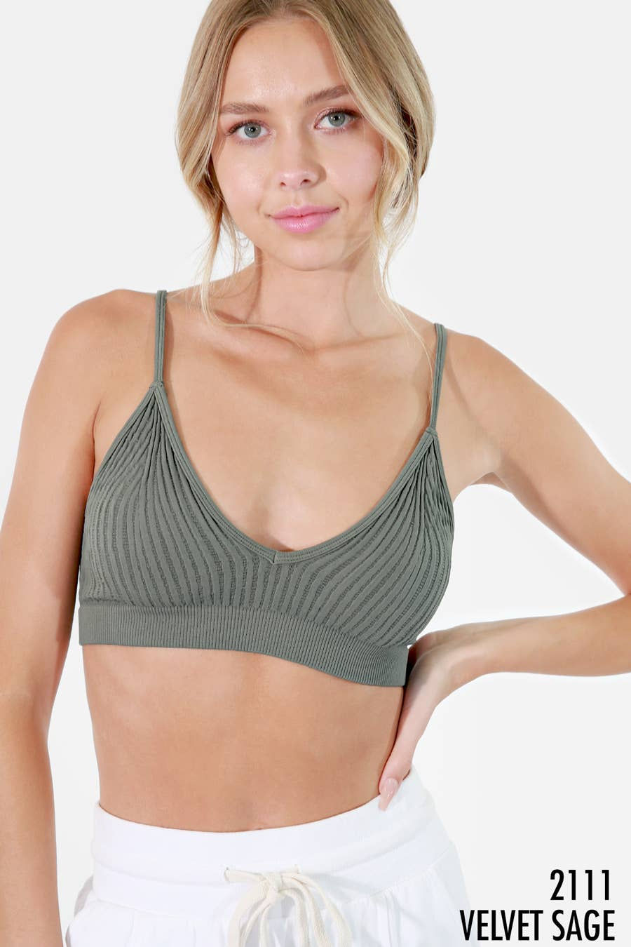 Thumbnail: Ribbed V-Neck Bralette