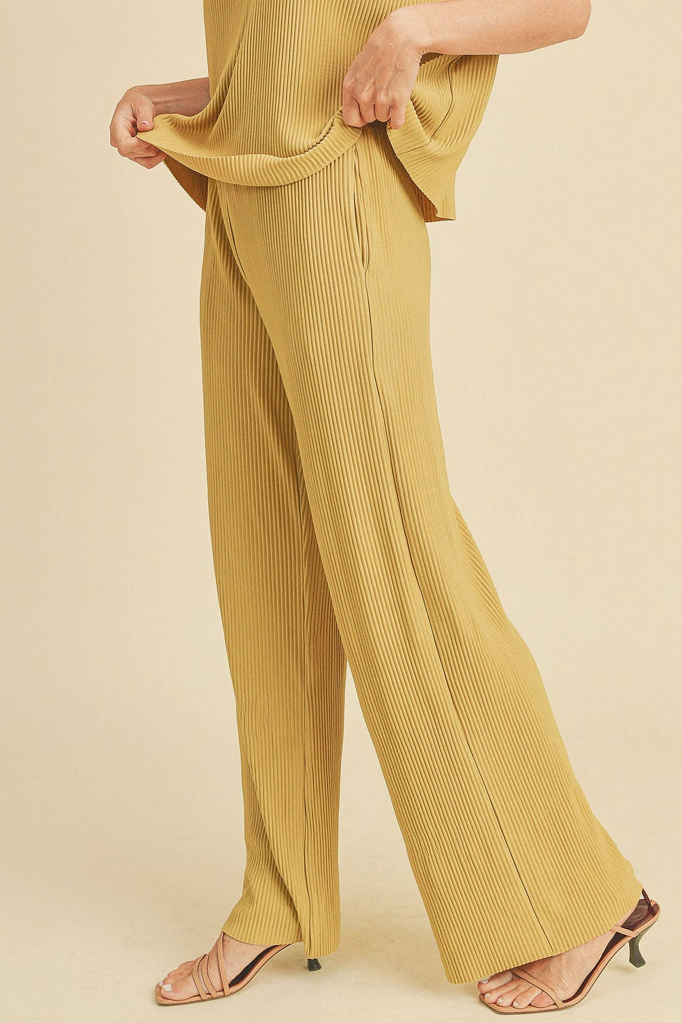 Thumbnail: Yellow Ribbed Lounge Bottoms