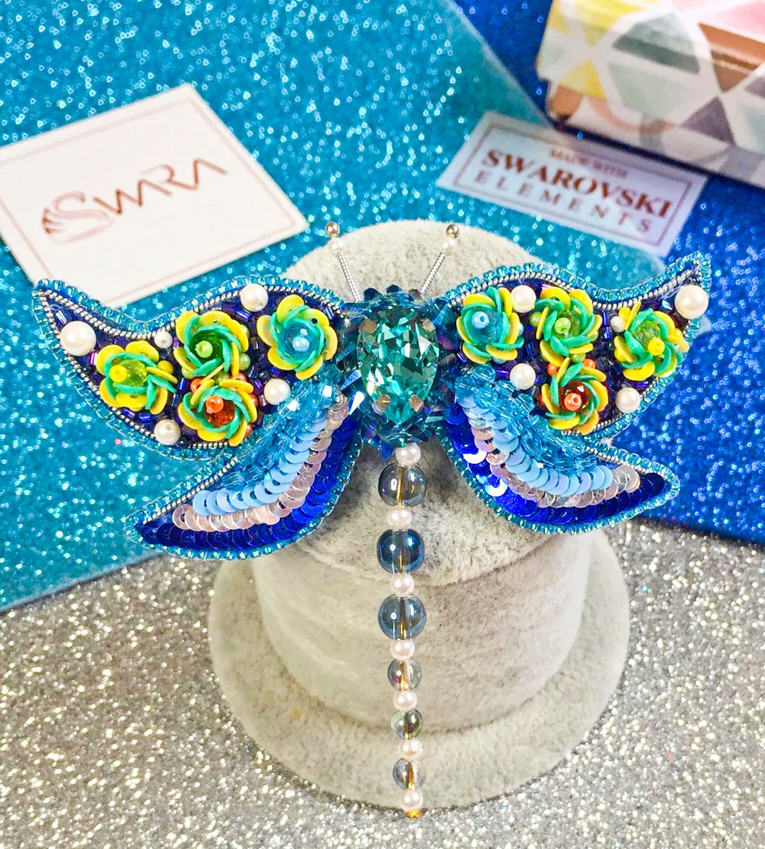Blue Dragonfly Brooch